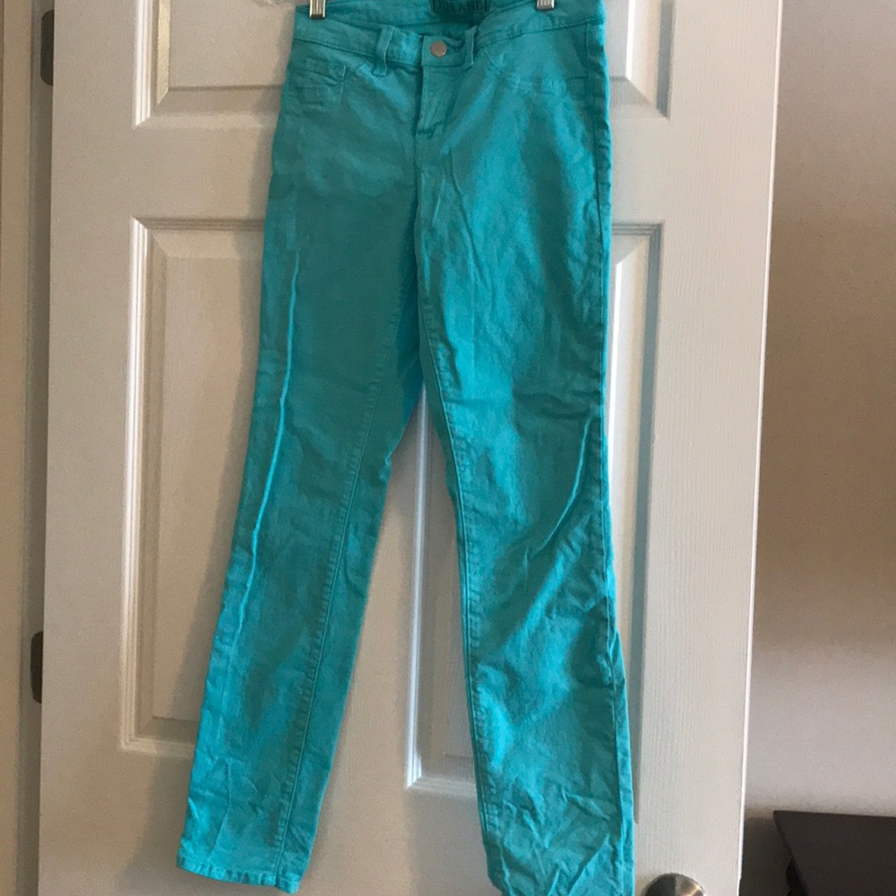 J Brand skinny aqua colored jeans, size 26